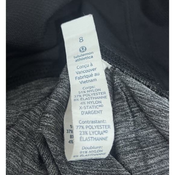 Lululemon Hustle Bustle Tank Womens 8 Heather Black Floral Shelf Bra Drawstring - Picture 12 of 16